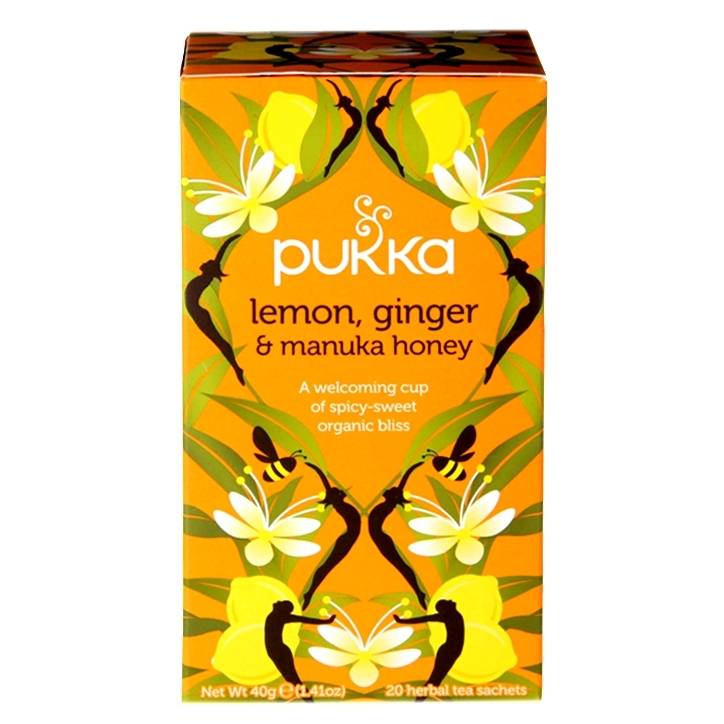 Pukka Organic Lemon, Ginger & Manuka Honey Herbal Tea 36g