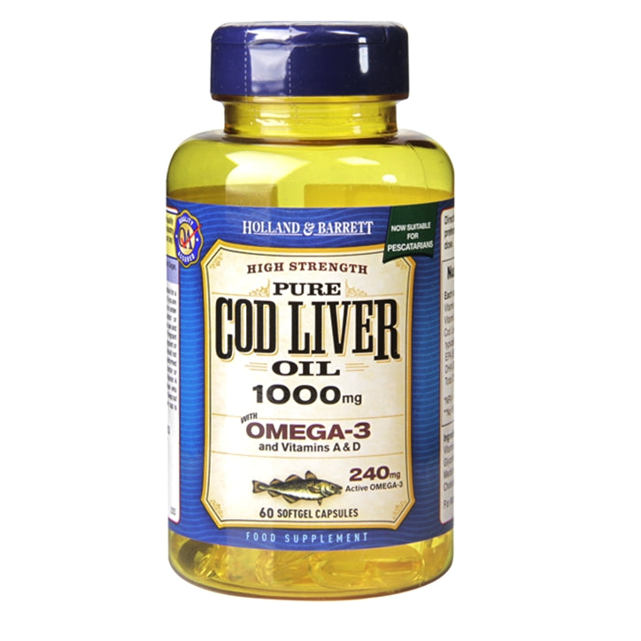 Holland & Barrett Cod Liver Oil 1000mg Softgel Capsules