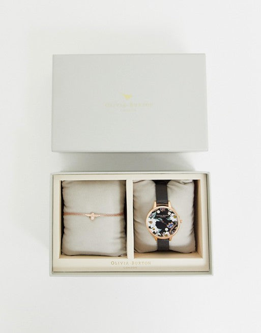 Olivia Burton Bejewelled Watch & Pearl Bee Bracelet Gift Set