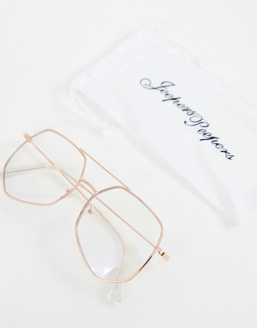 Jeepers Peepers Oversized Square Glasses, Clear