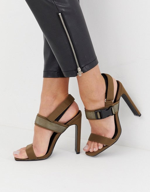 Missguided Heeled Sandals With Buckle Detail