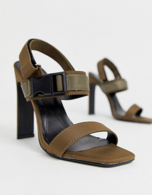 Missguided Heeled Sandals With Buckle Detail