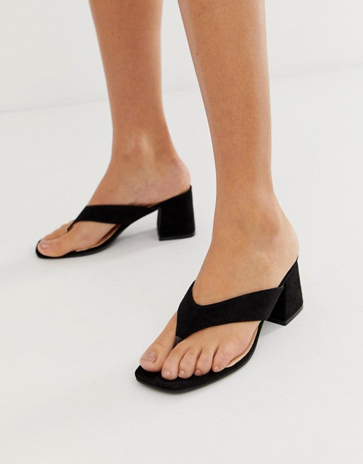 Public Desire Because Toe Post Block Heeled Mules