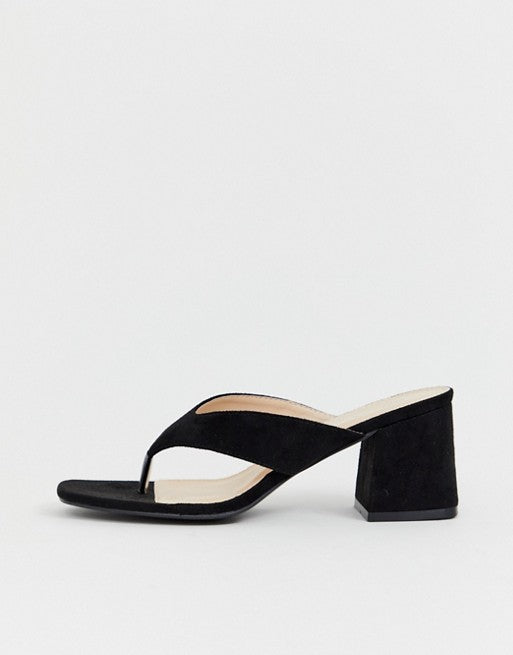 Public Desire Because Toe Post Block Heeled Mules