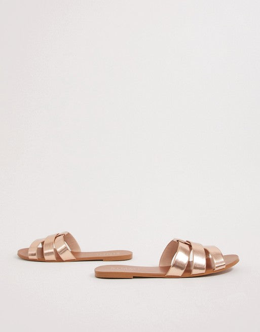 Simmi London Haven Rose Gold Cut Out Slides