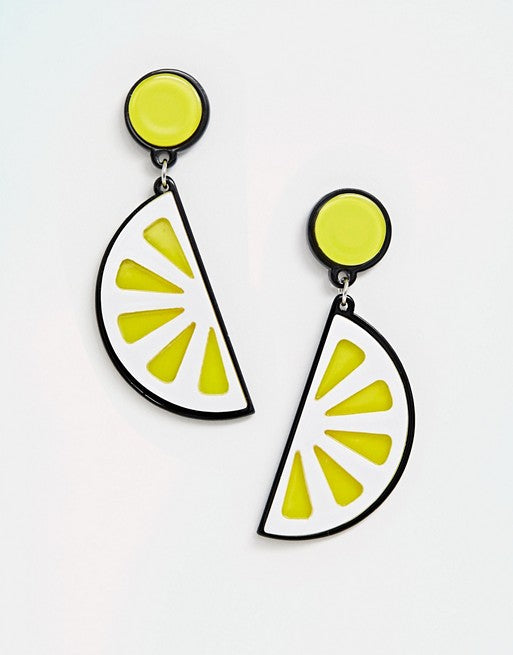 South Beach Resin Lemon Segment Earrings