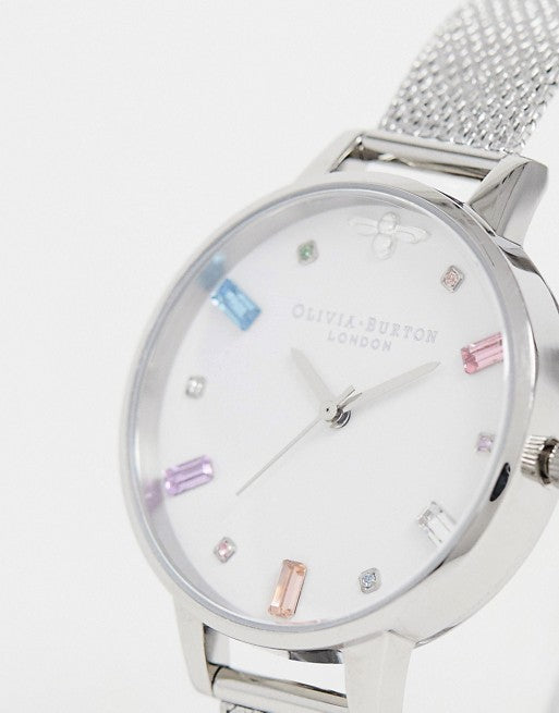 Olivia Burton Rainbow Bee Boucle Mesh Watch