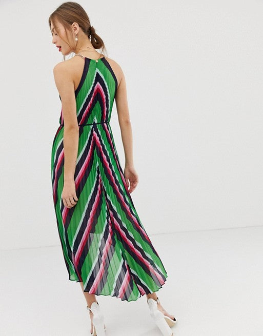 Ted Baker Shannah Pleated Maxi Dress in Stripe