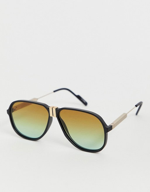 Spitfire Aviator Sunglasses, Black