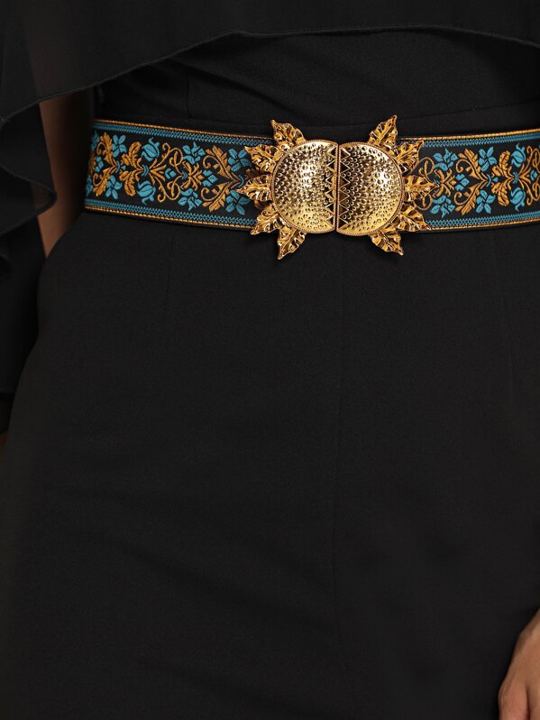 Flower Embroidery Retro Belt