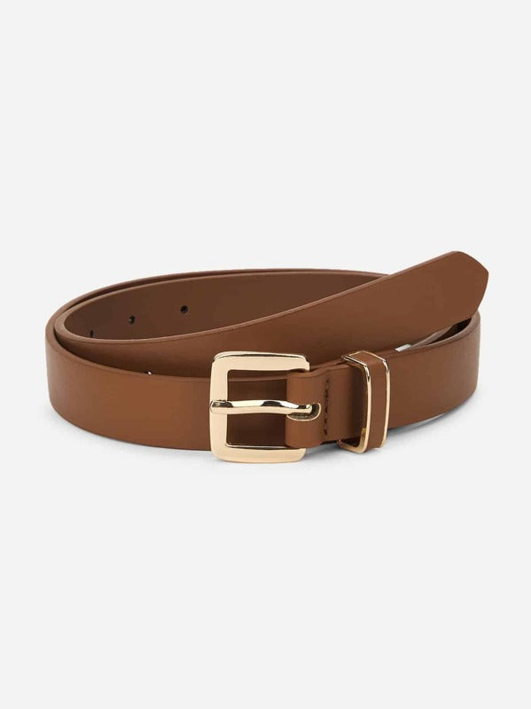 Metal Buckle Brown Belt