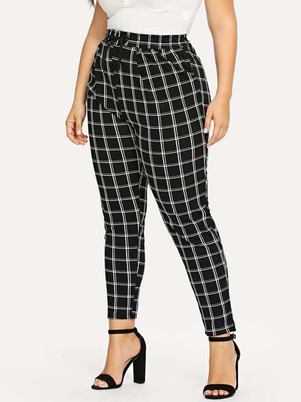 Plus Plaid Trousers