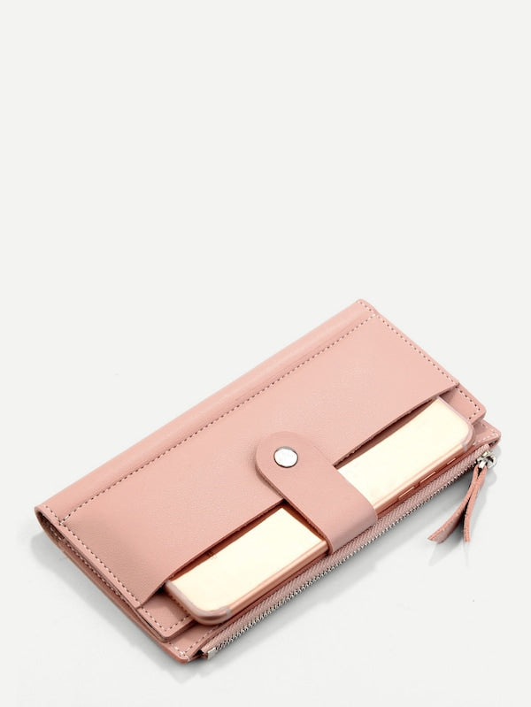 Magnetic Button Fold Over Wallet