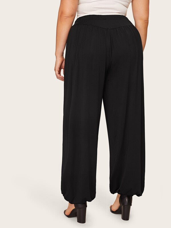 Plus Elastic Waist Trousers