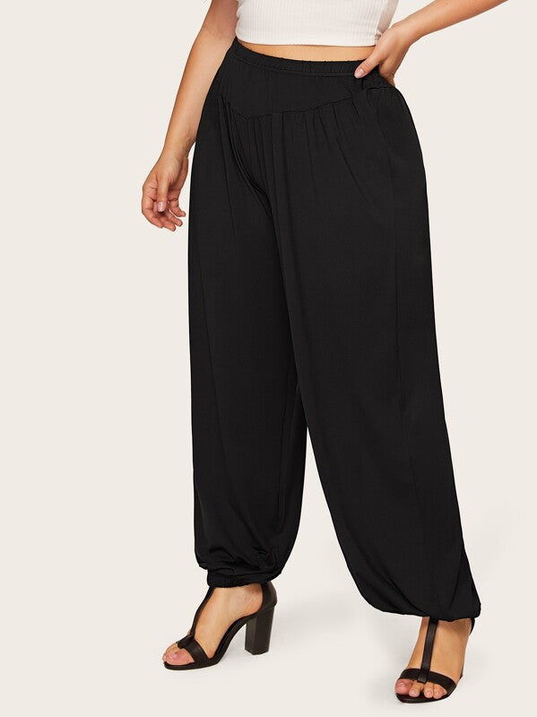 Plus Elastic Waist Trousers