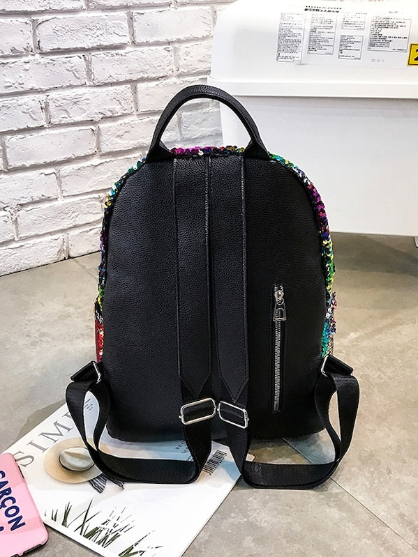 Rainbow Sequins Decor Backpack