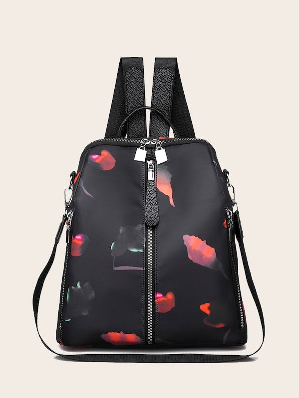 Zip Front Square Shaped Backpack