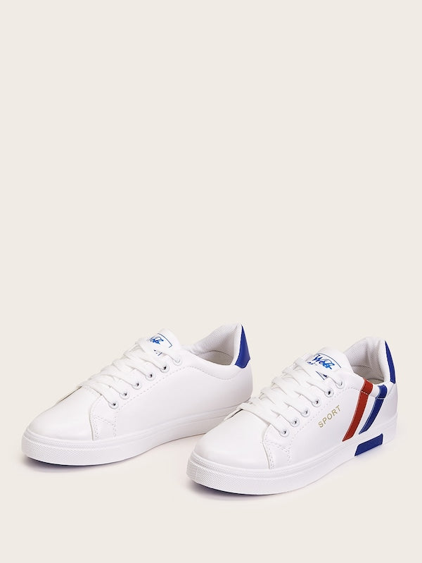 Men Lace-Up Front Striped Sneakers