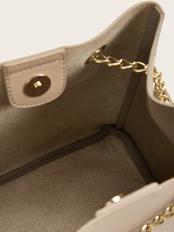 Snap Button Detail Satchel Bag