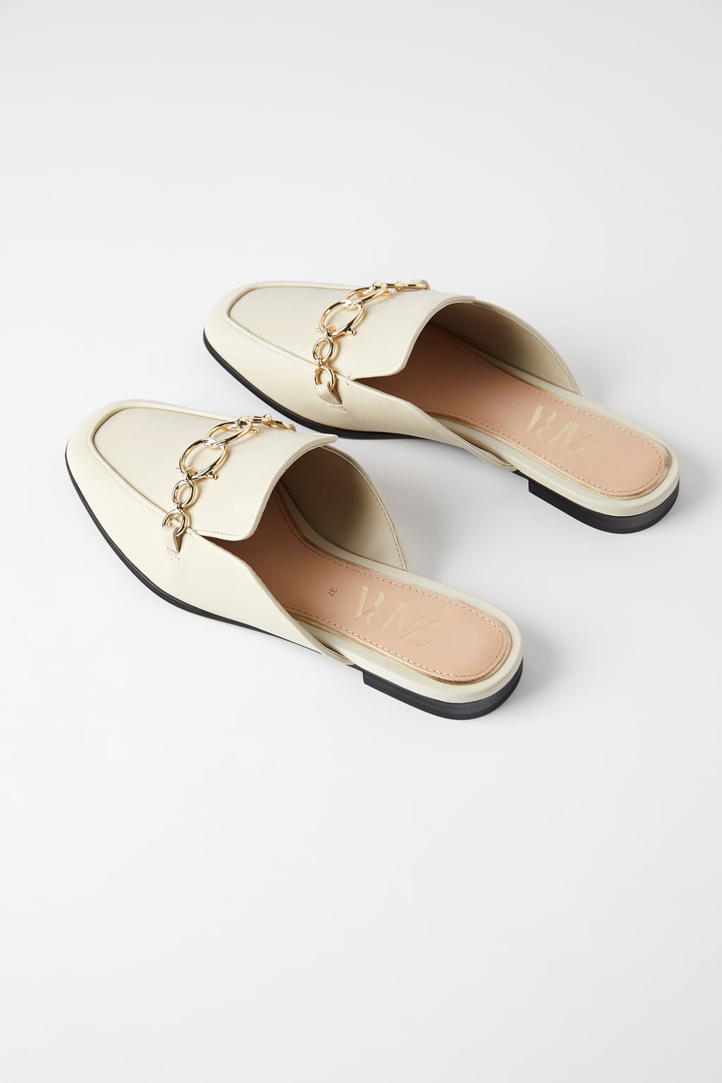 ZARA Leather Mule Loafers