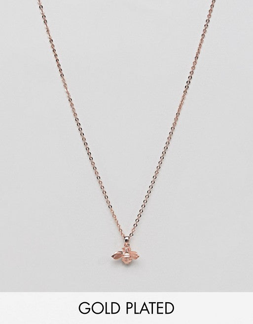 Ted Baker Rose Gold Bumble Bee Necklace