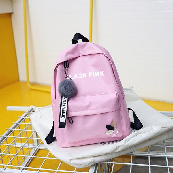 Black Pink School Backpack