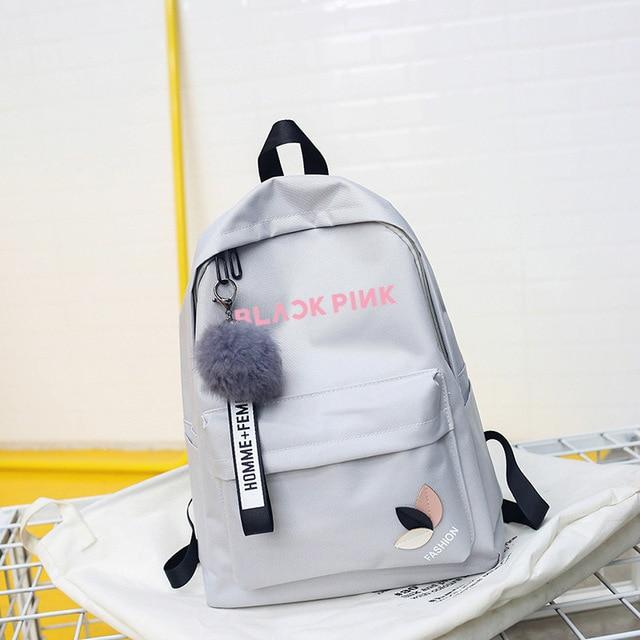 Black Pink School Backpack