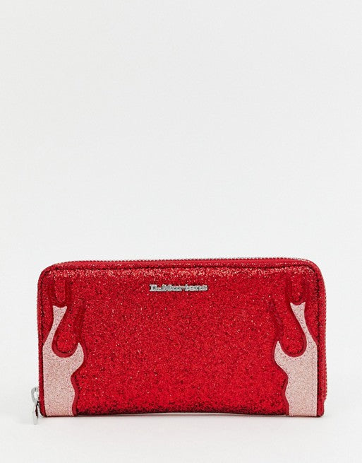 Dr Martens Red Glitter Flames Purse