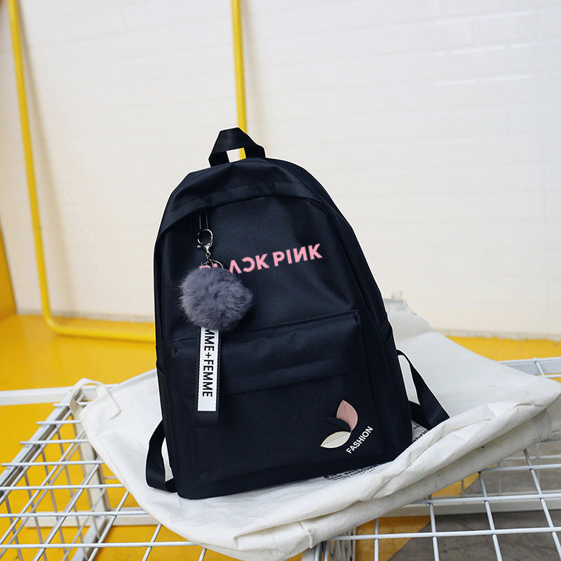 Black Pink School Backpack