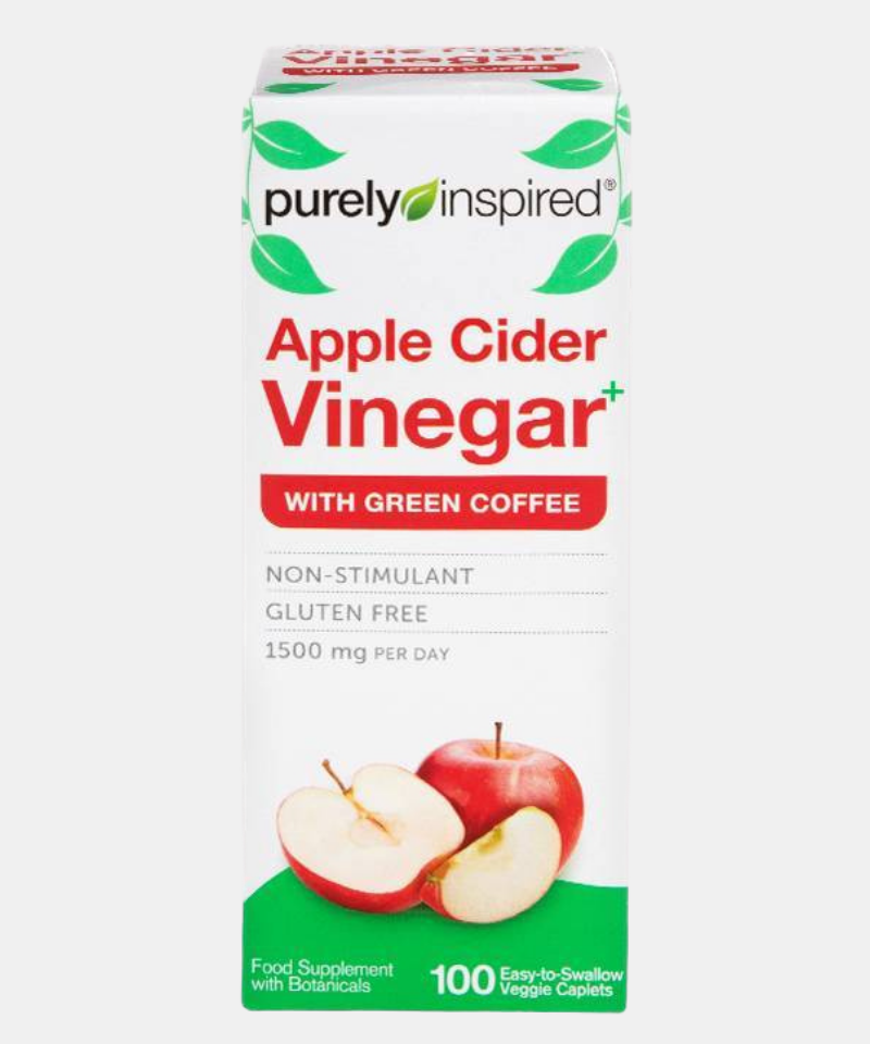 Iovate Purely Inspired Apple Cider Vinegar with Green Coffee 1500mg 100 Caplets