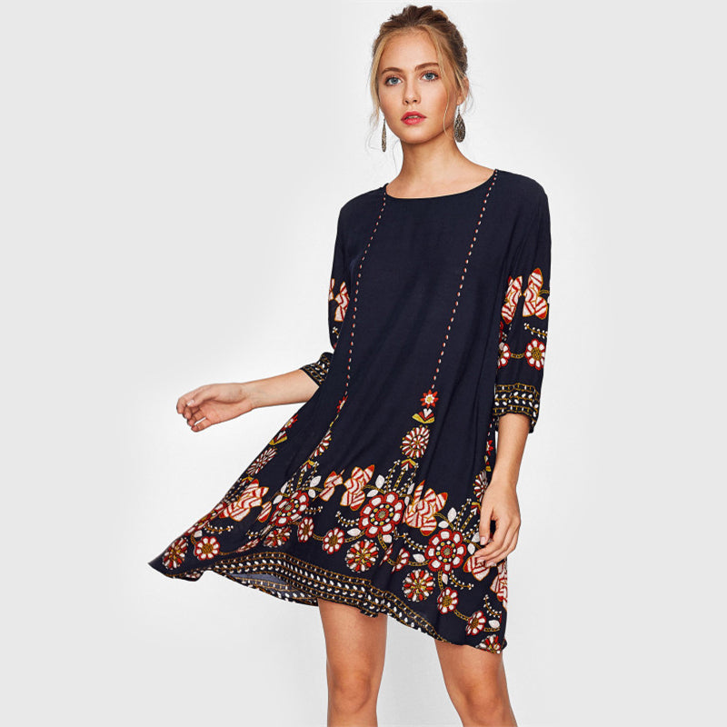 Flower Print Flowy Dress