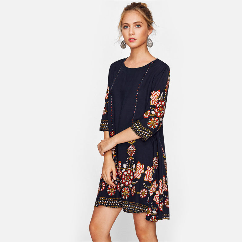 Flower Print Flowy Dress