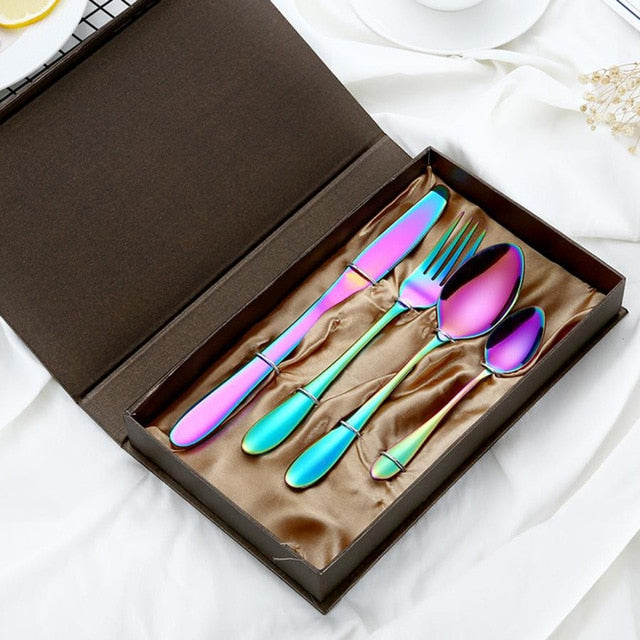 Colorful Stainless Steel Tableware Set