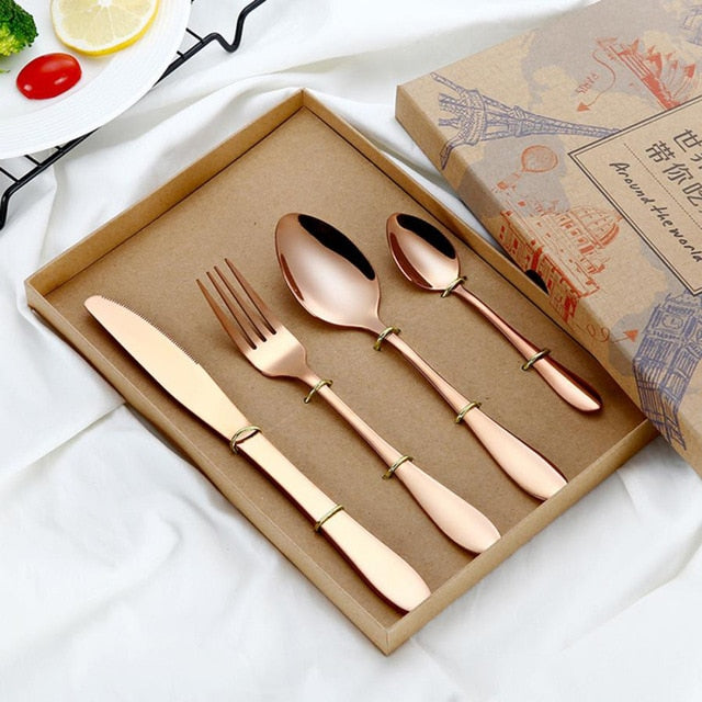 Colorful Stainless Steel Tableware Set