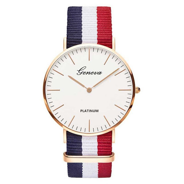 Nylon Strap Quartz Women Watch