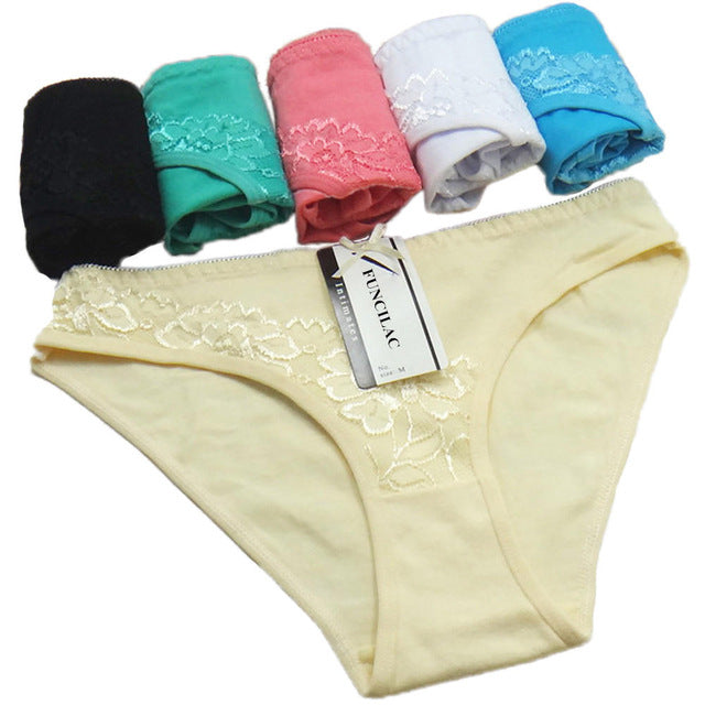 Woman's 5 Pack Cotton Lace Briefs