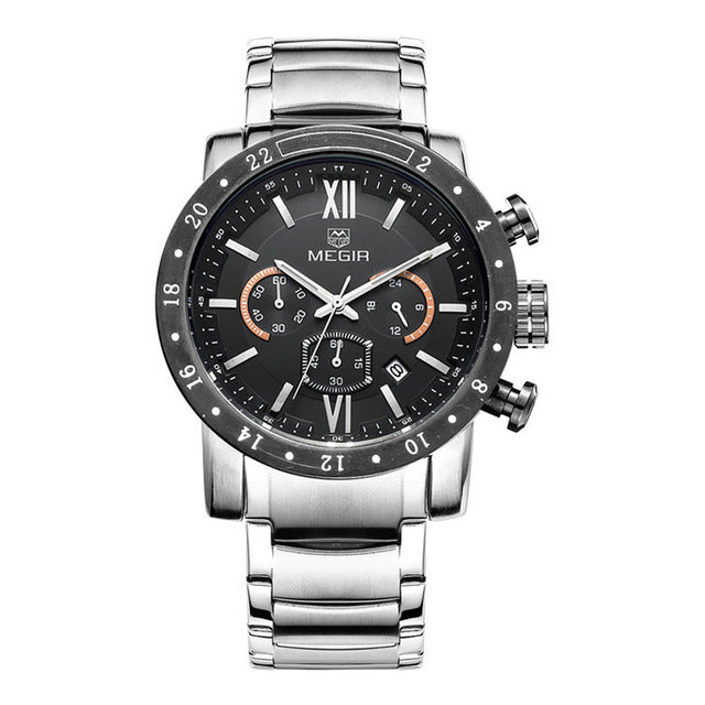 MEGIR Chronograph Stainless Steel Watch