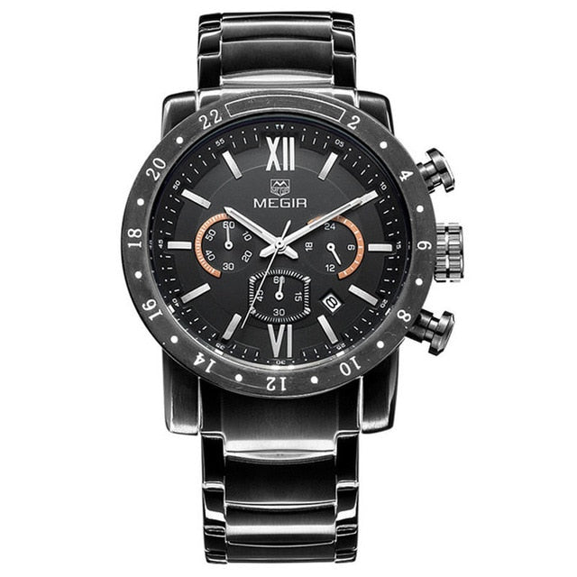 MEGIR Chronograph Stainless Steel Watch