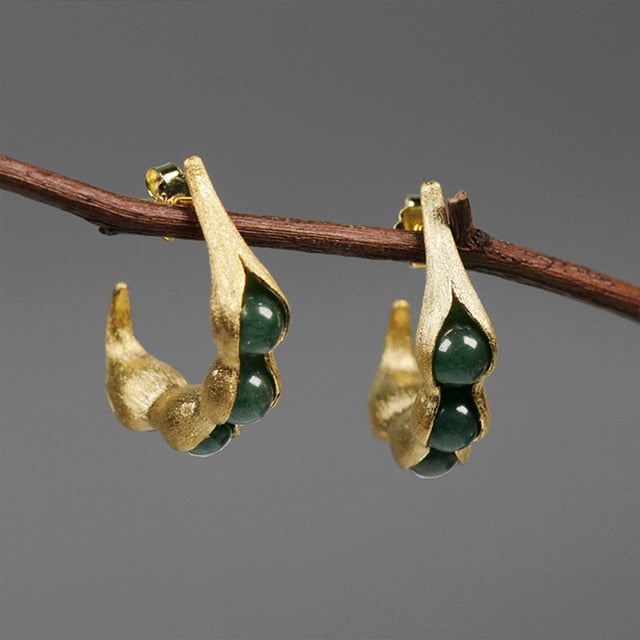 Creative Pea Pods Dangle Earrings