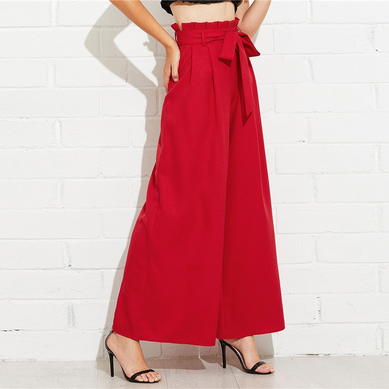 Belted Wide Leg Pants