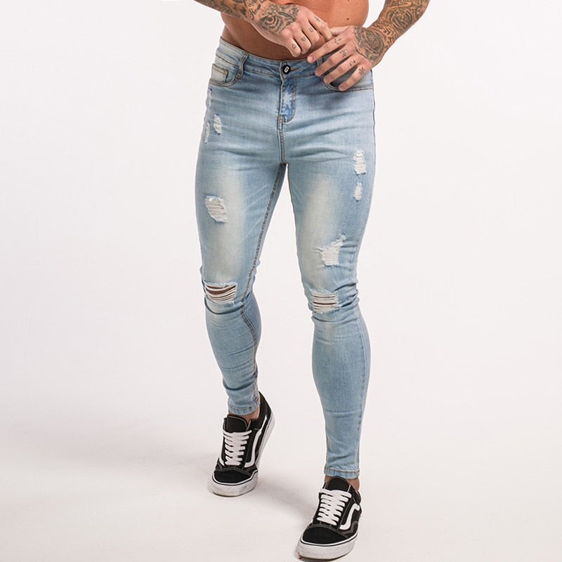 Ripped Lightweight Stretch Jeans