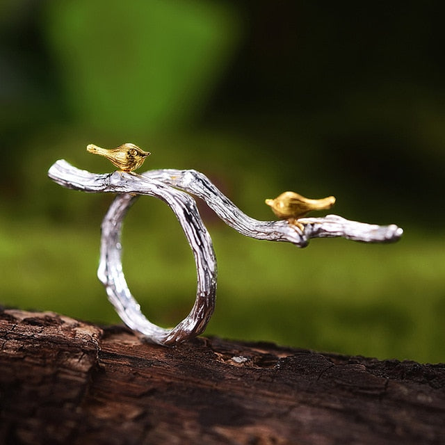 Bird On Branch Design Ring