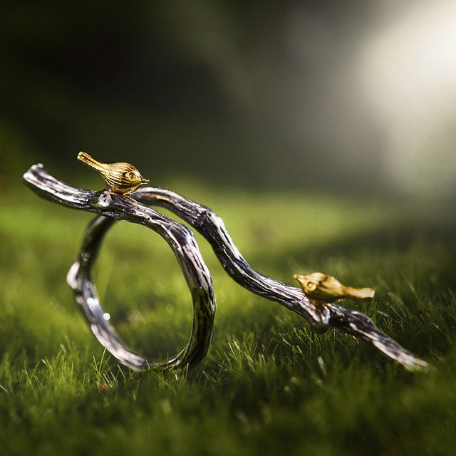 Bird On Branch Design Ring