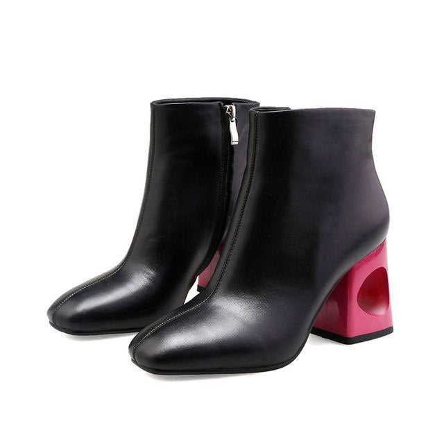 Side Zipper High Heel Boots