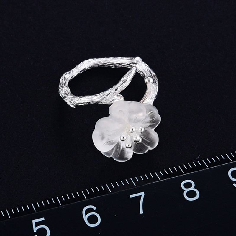 Handmade Flower Open Ring