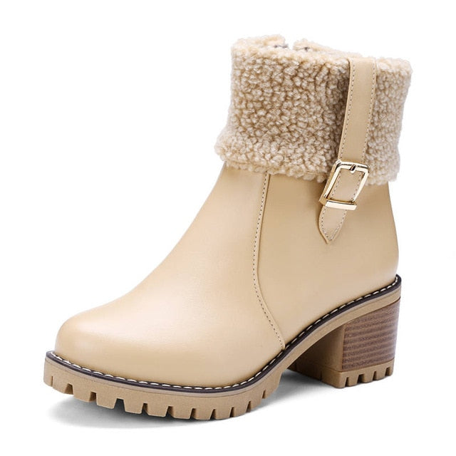 Zipper Platform Ankle Boots