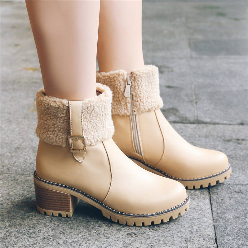 Zipper Platform Ankle Boots