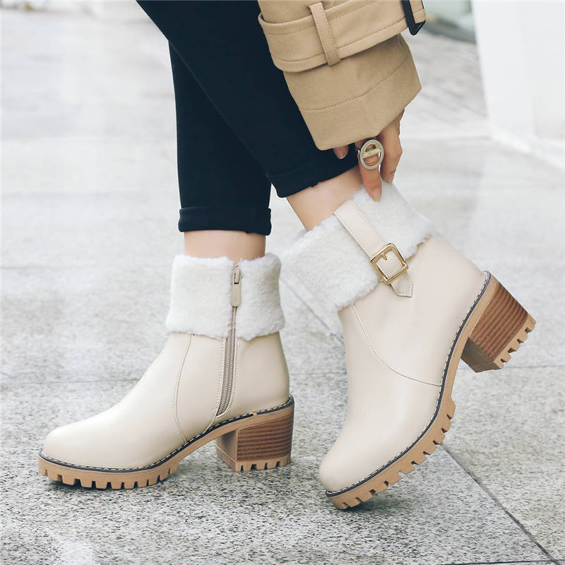 Zipper Platform Ankle Boots