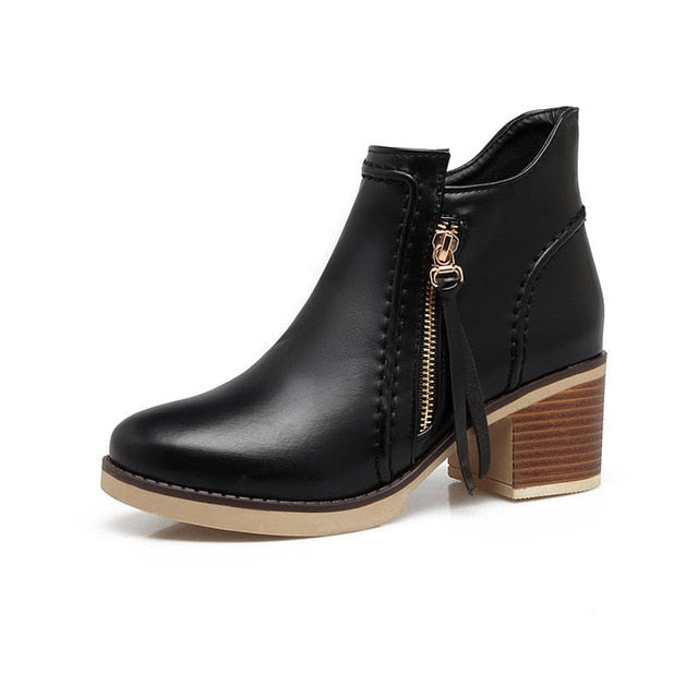 Round Toe Ankle Boots