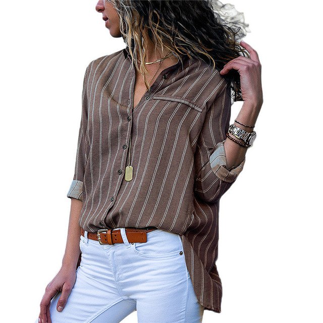 Striped Button Tunic Shirt